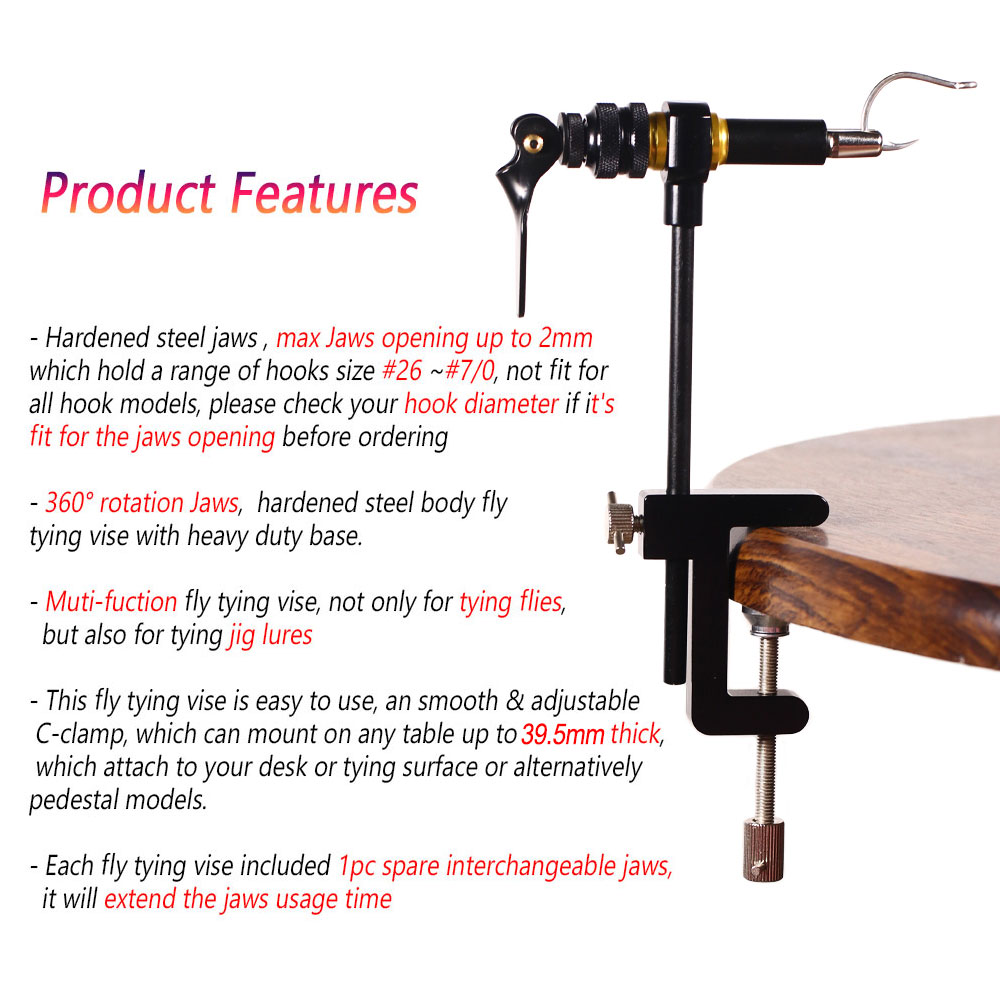 1PC 360° Rotation C-Clamp Fly  - Fishing Lure Jig 评论和价格