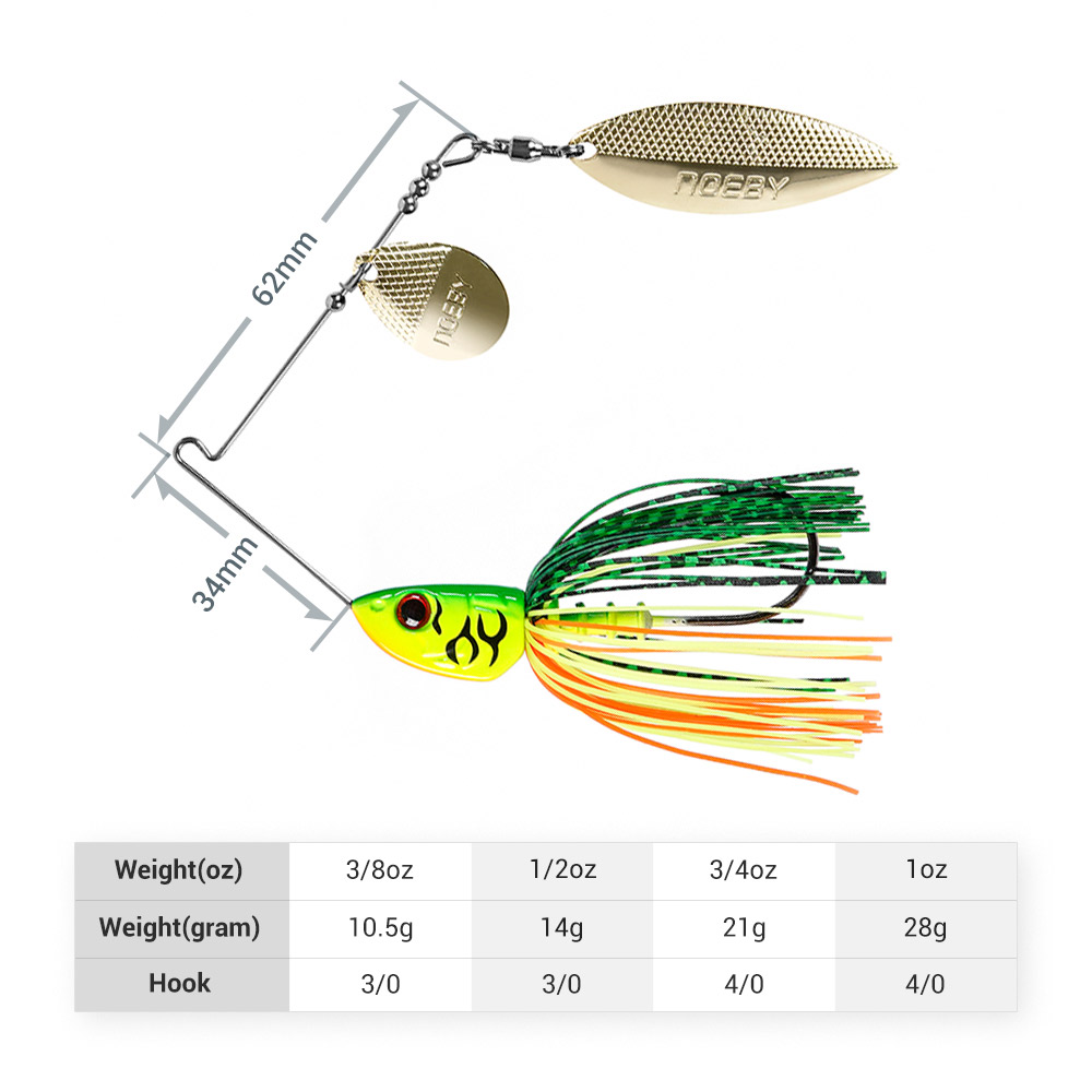 Noeby Spinnerbait 10.5g 14g 21 - Fishing Lure Blade Bait 评论和价格