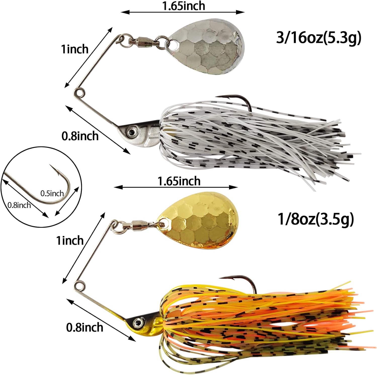 Eupheng Spinner Bait Spoon Wir - Fishing Lure Spinnerbait 评论和价格