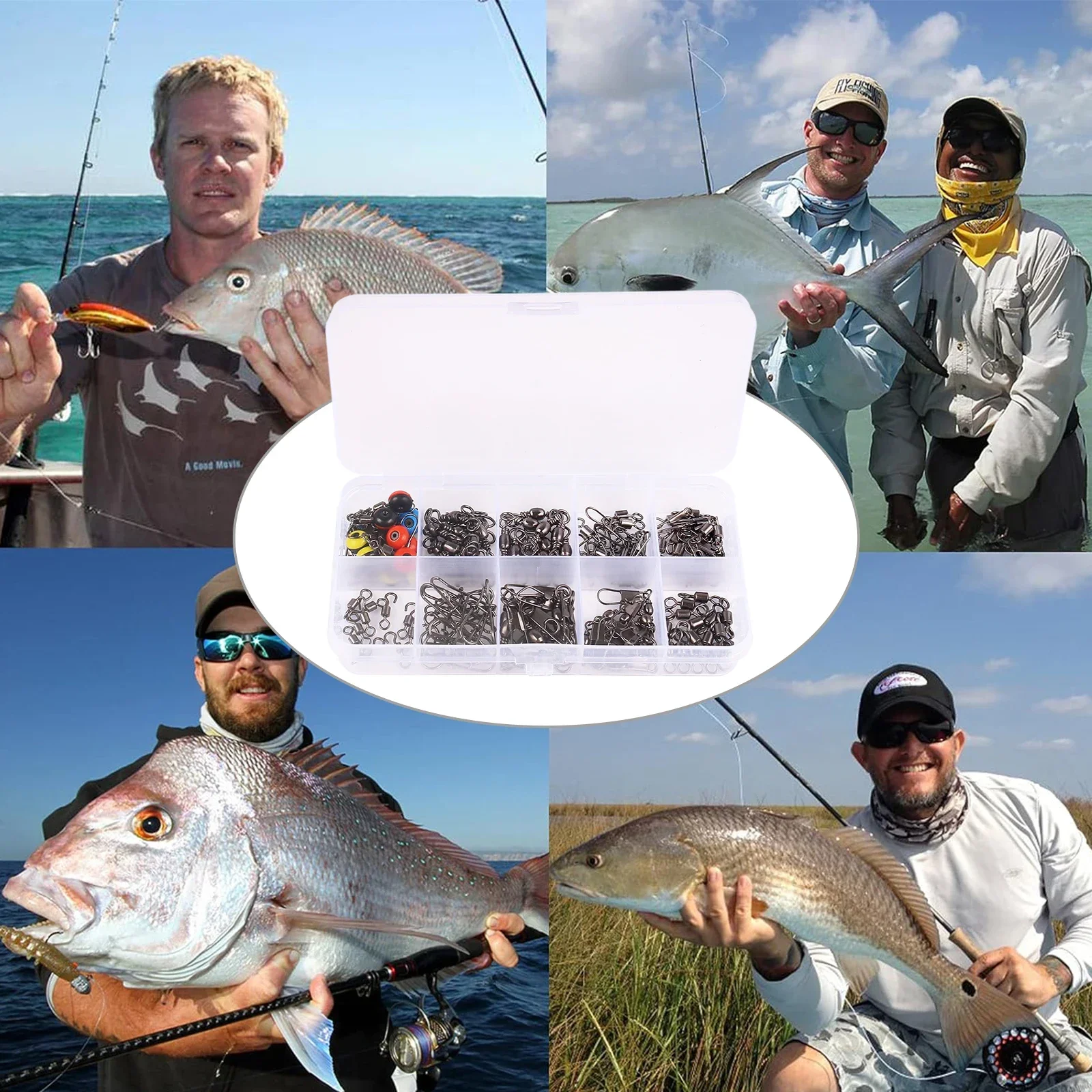 115pcs Fishing Swivel Connecto - Fishing Lure Kit 评论和价格