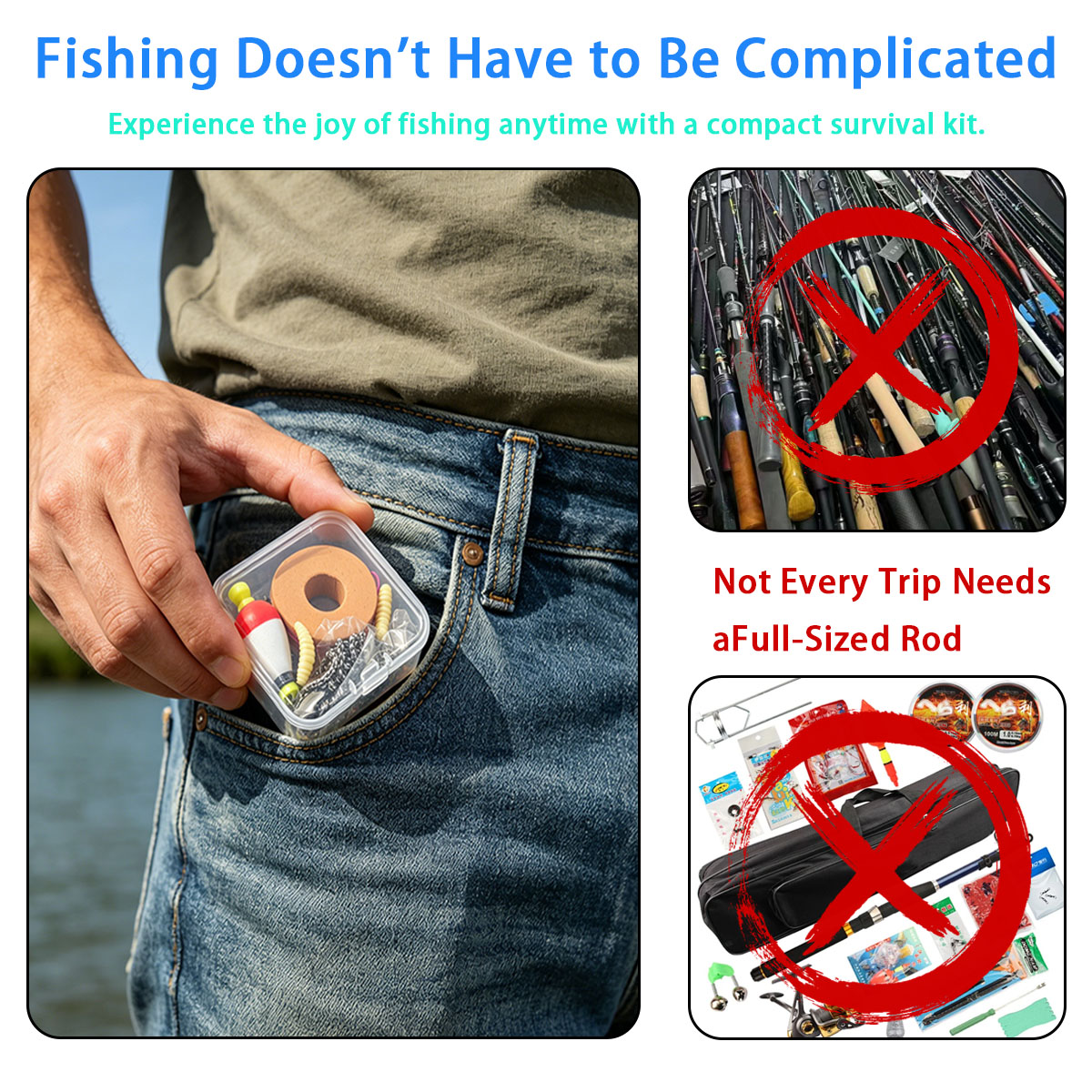 Portable Emergency Fishing Gea - Fishing Lure Kit 评论和价格